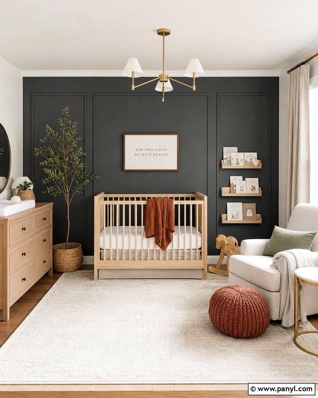 Charcoal Nursery Accent Wall - 30 Nursery Wall Color Ideas