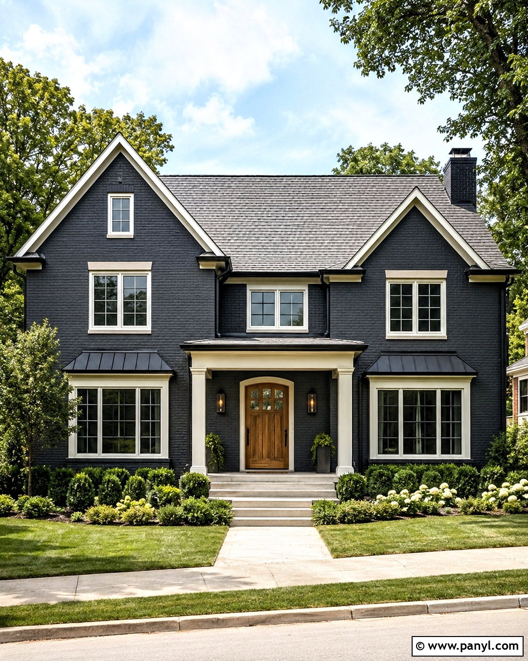 Charcoal Painted Brick Exterior - 20 brick wall before and after painting ideas