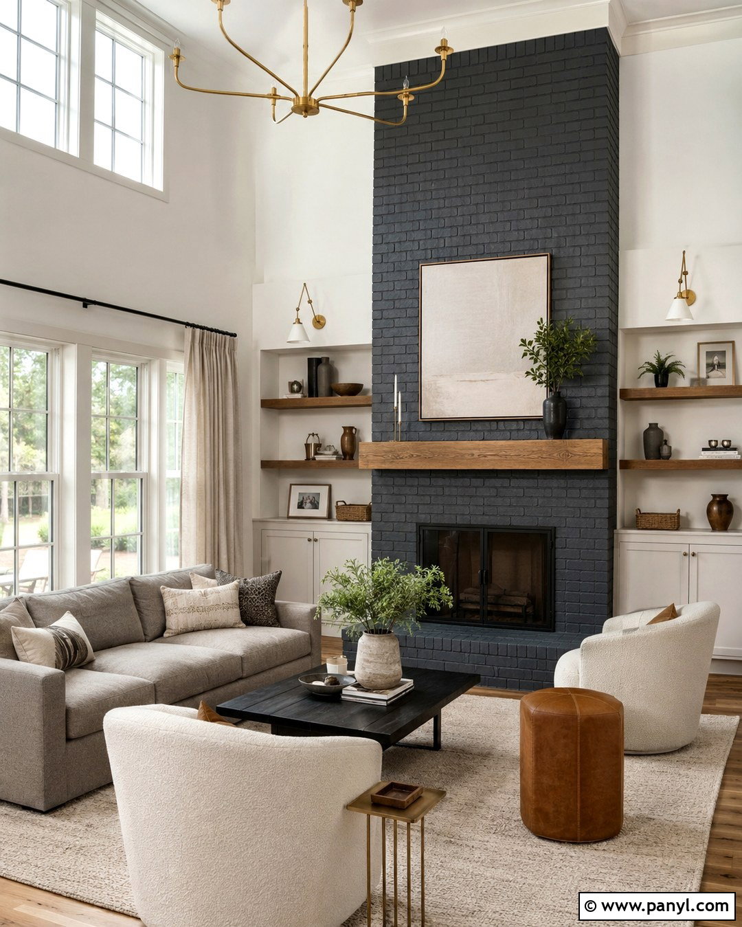 Charcoal Painted Brick Fireplace - 20 Fireplace Colors Painted Brick Ideas