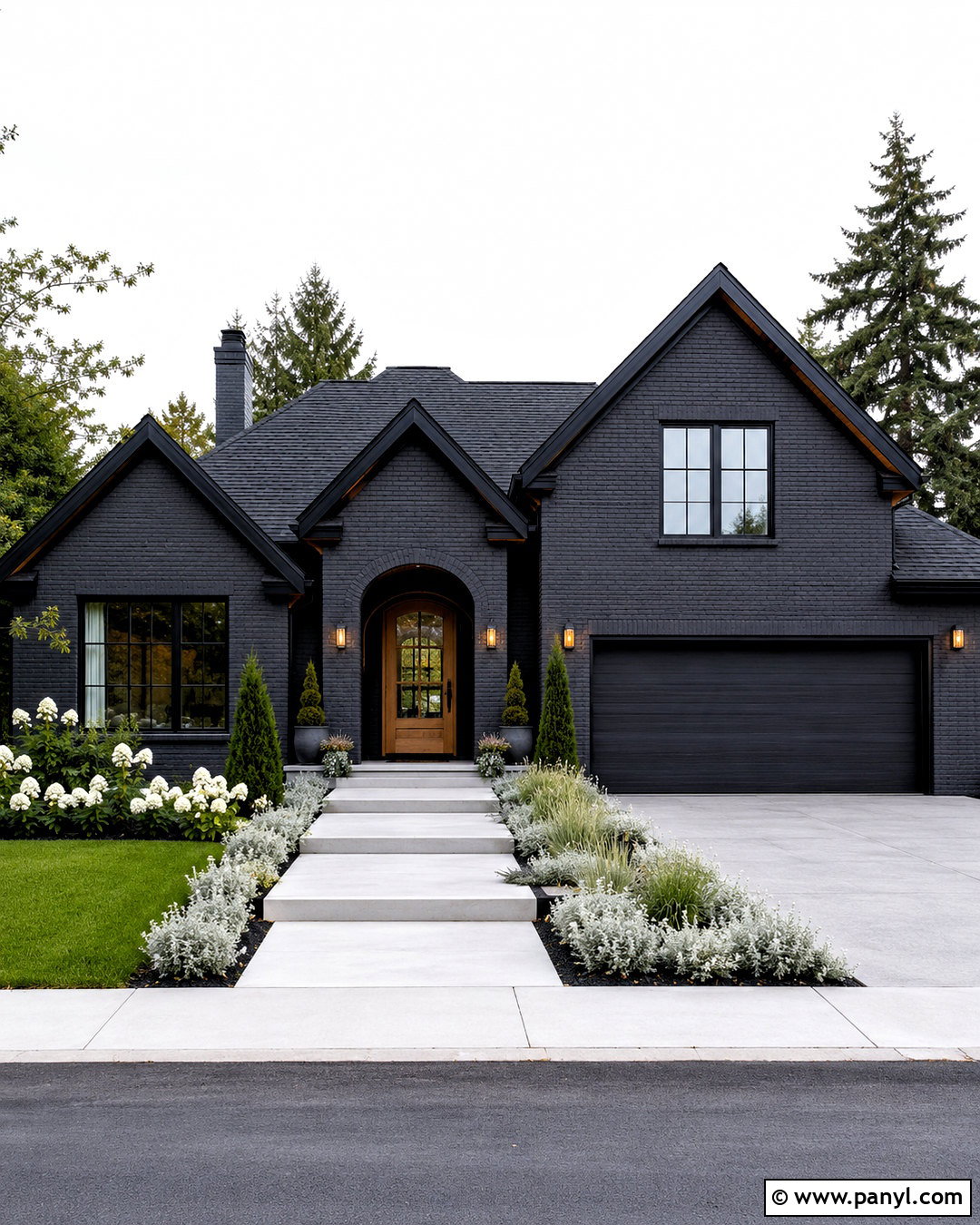 Charcoal Painted Brick Home - 20 painted brick homes