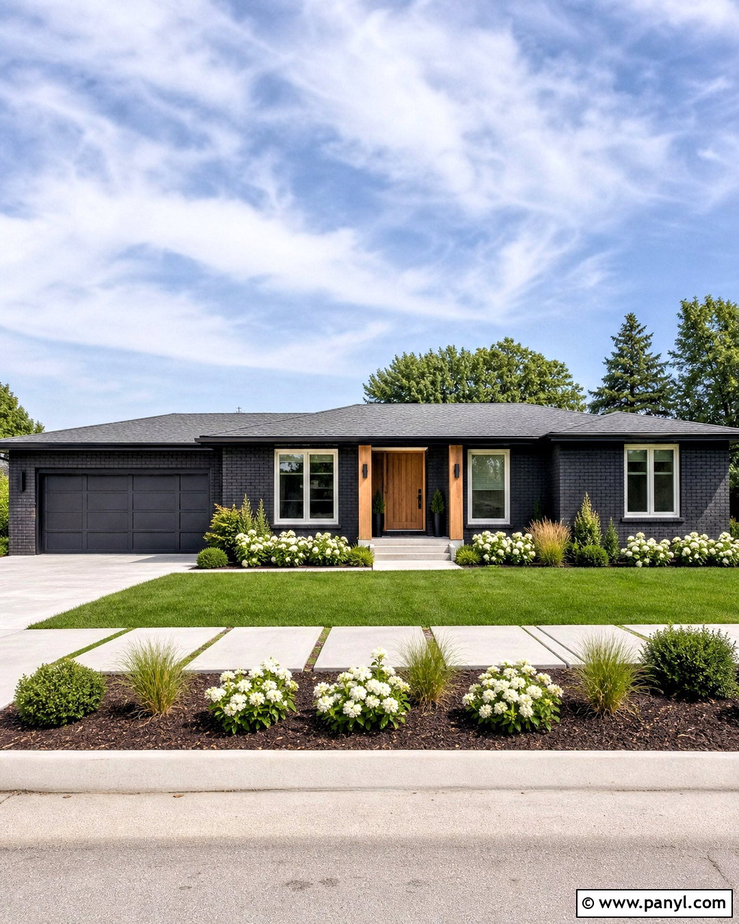 Charcoal Painted Brick House - 20 updating brick house exterior ideas