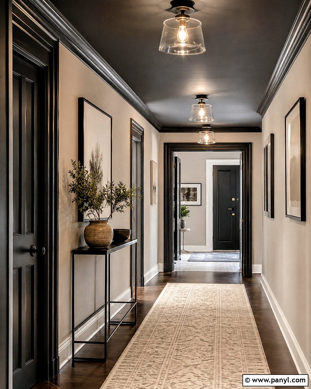 Charcoal Painted Hallway Ceiling - 20 painted ceiling hallway ideas