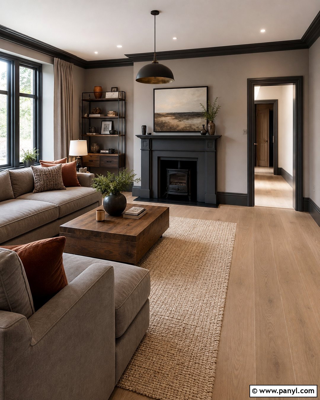 Charcoal Painted Skirting Boards With Greige Walls - 30 painted skirting boards colour ideas