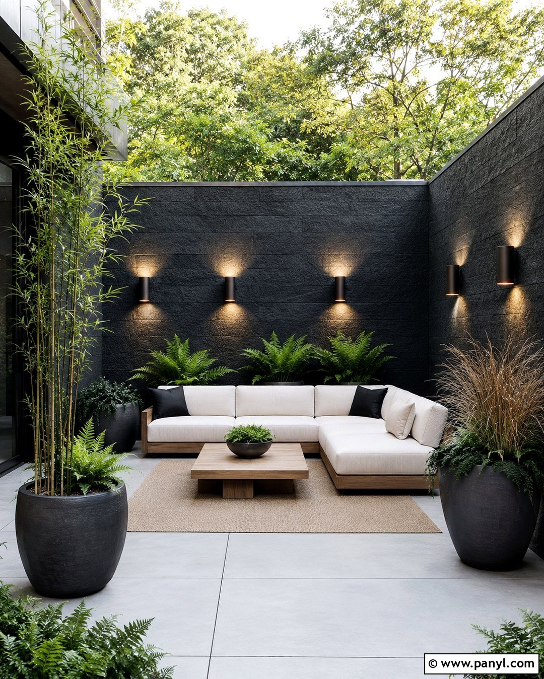Charcoal Patio Wall - 20 Patio Wall Color Ideas