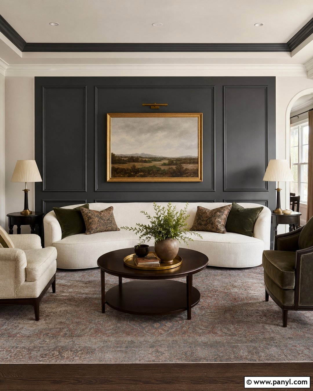 Charcoal Picture Frame Molding Wall - 30 charcoal accent wall ideas