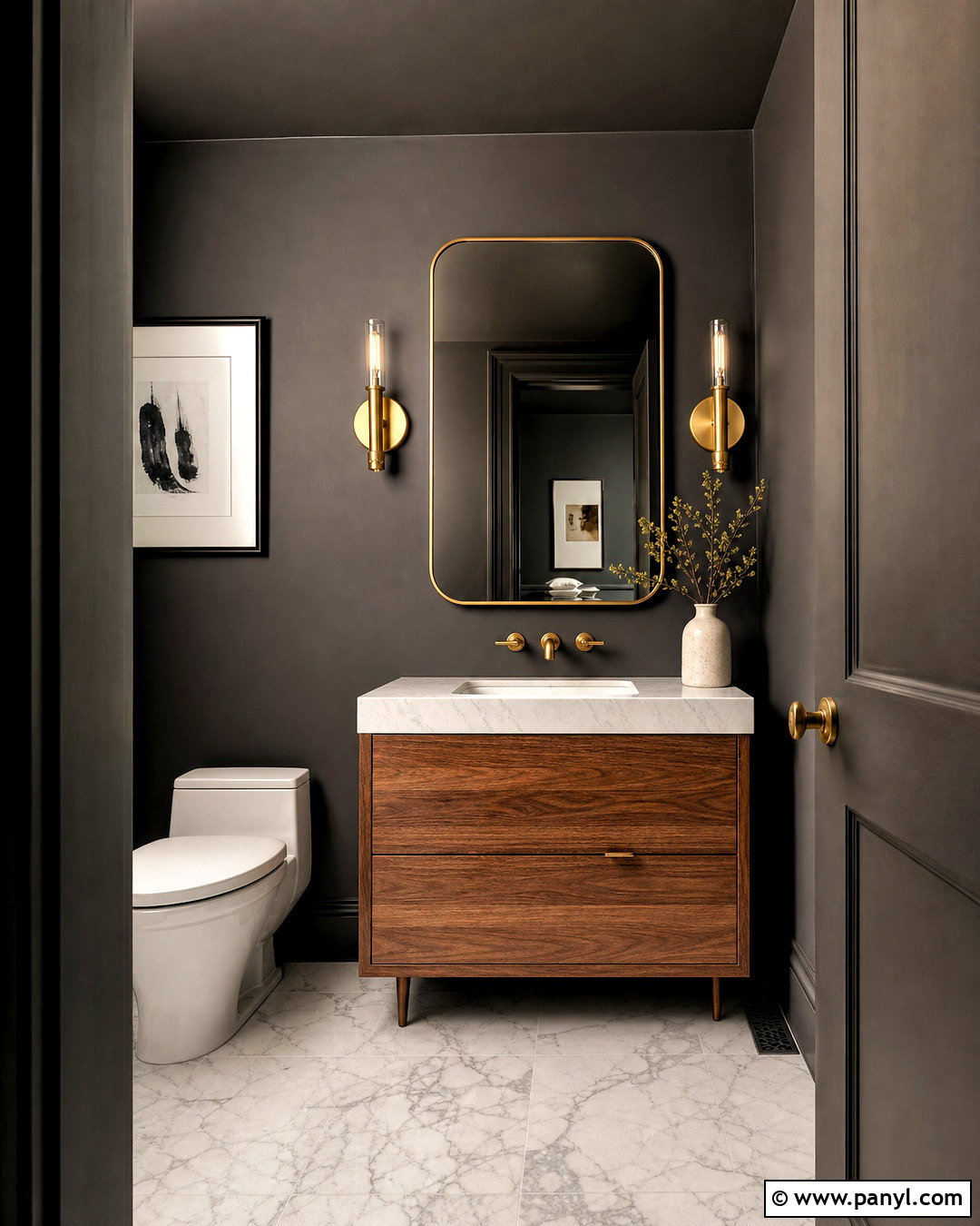 Charcoal Powder Room Wall Paint - 20 interior wall paint ideas