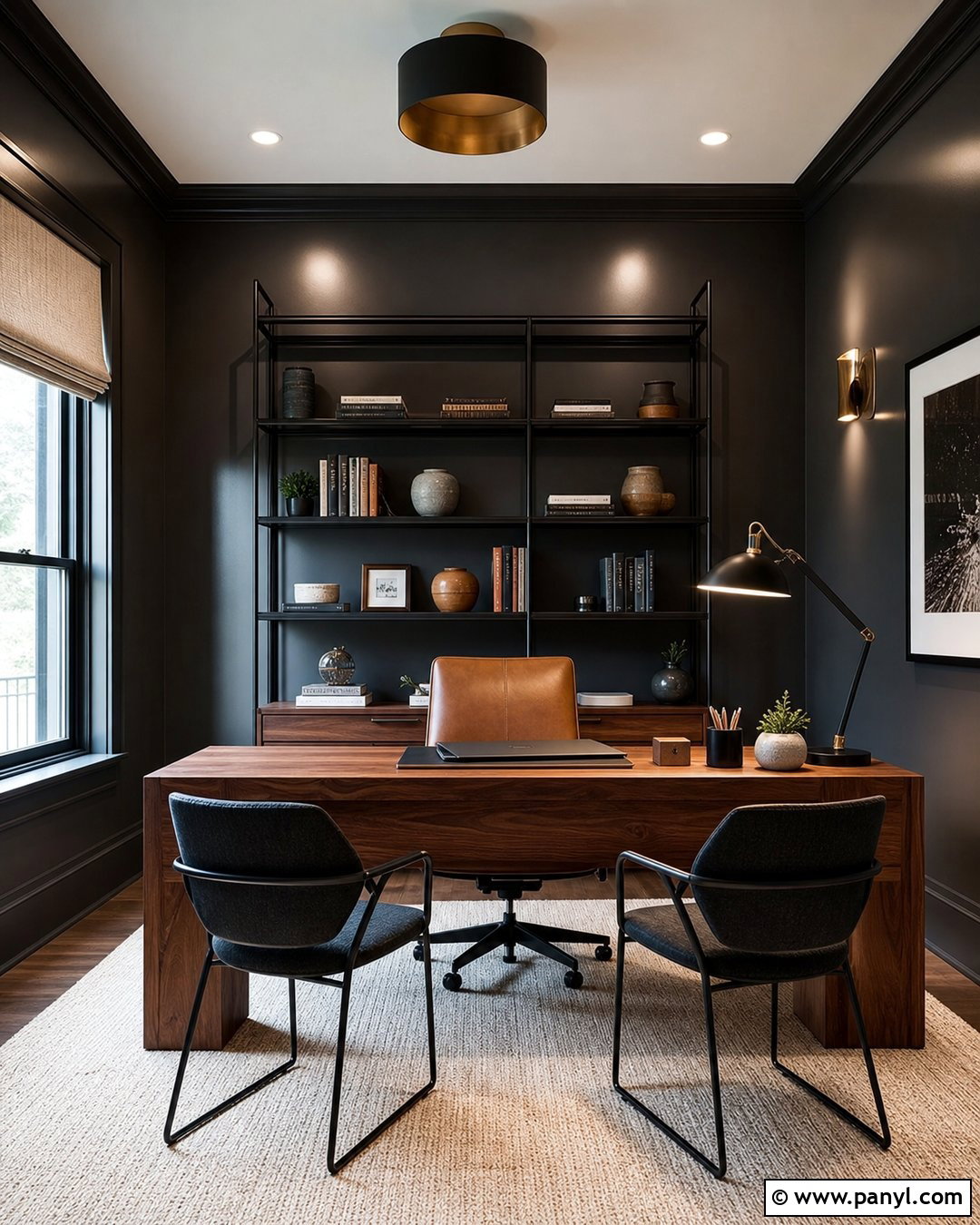 Charcoal Semi Gloss Home Office Walls - 30 Semi Gloss Paint On Walls