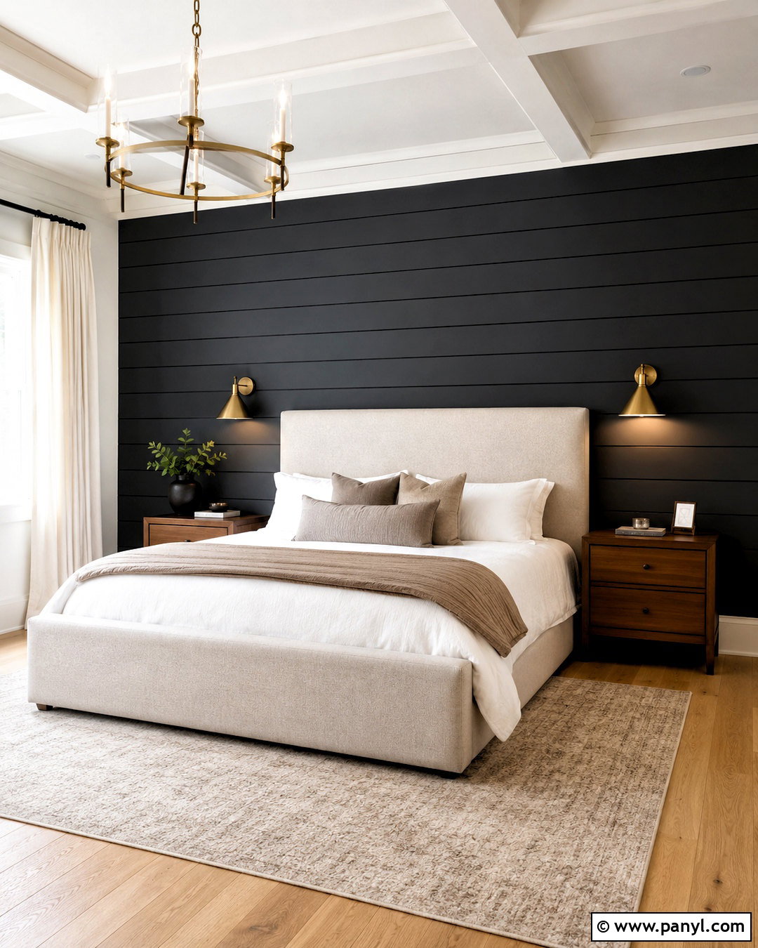 Charcoal Shiplap Bedroom Wall - 20 dark shiplap wall ideas