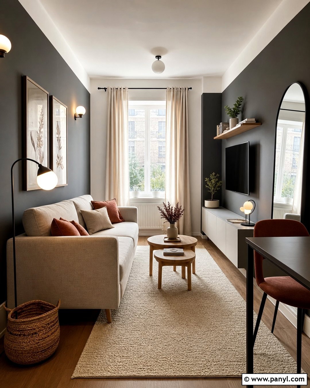 Charcoal Small Apartment Walls - 30 dark wall paint ideas
