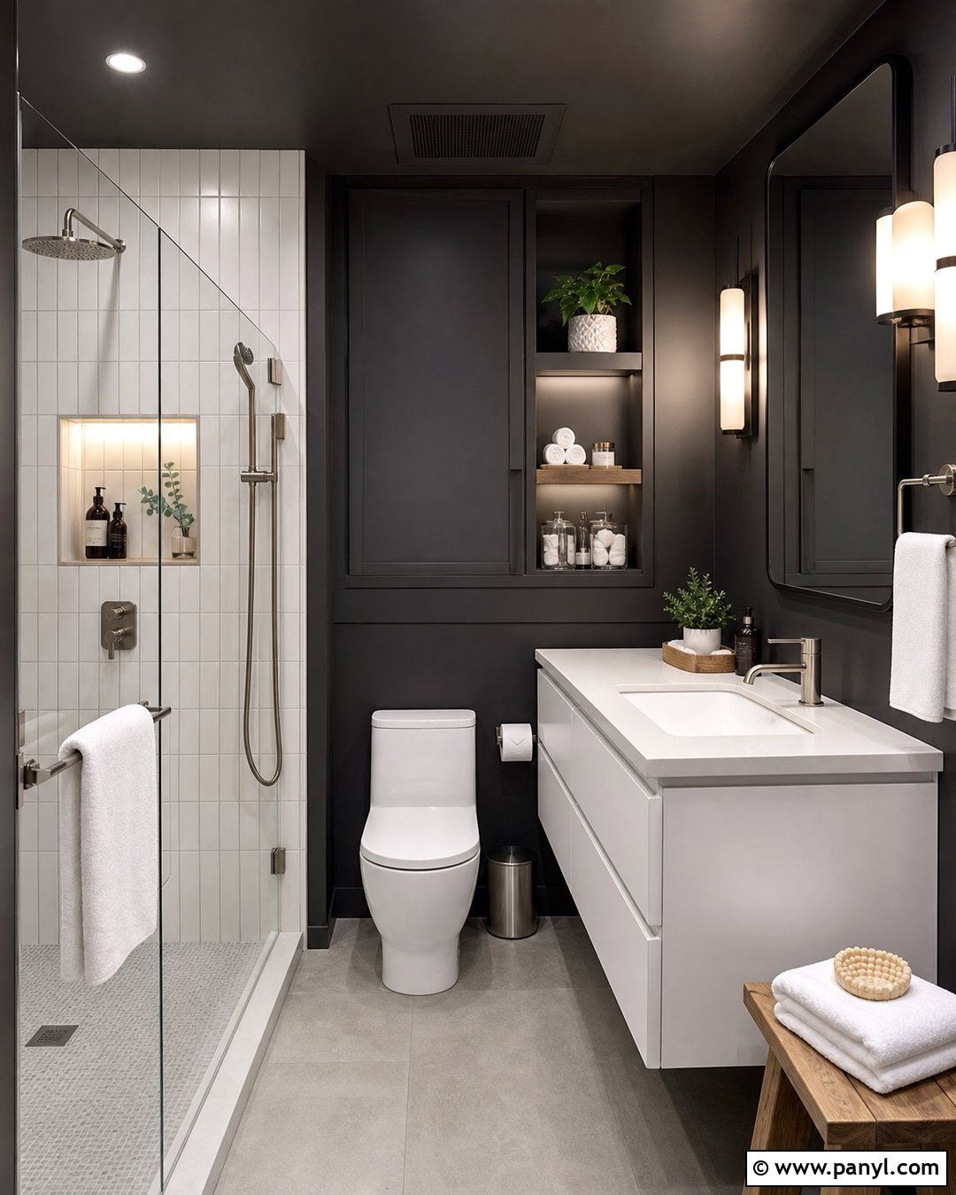 Charcoal Small Bathroom Walls - 25 Small Bathroom Wall Color Ideas