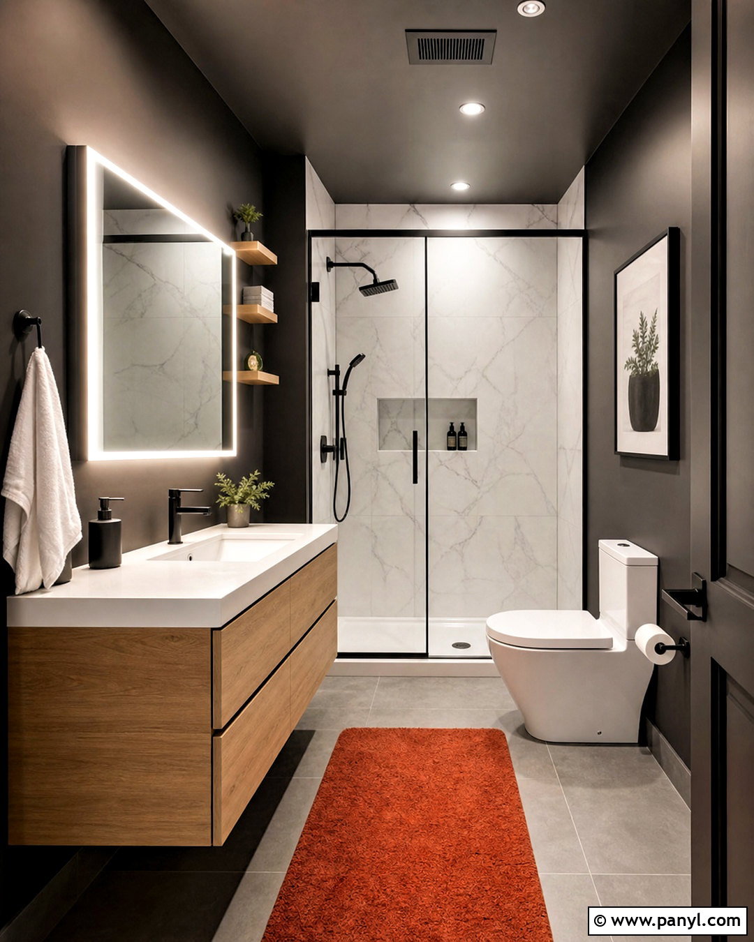 Charcoal Small Bathroom - 20 bathroom color ideas for small bathrooms