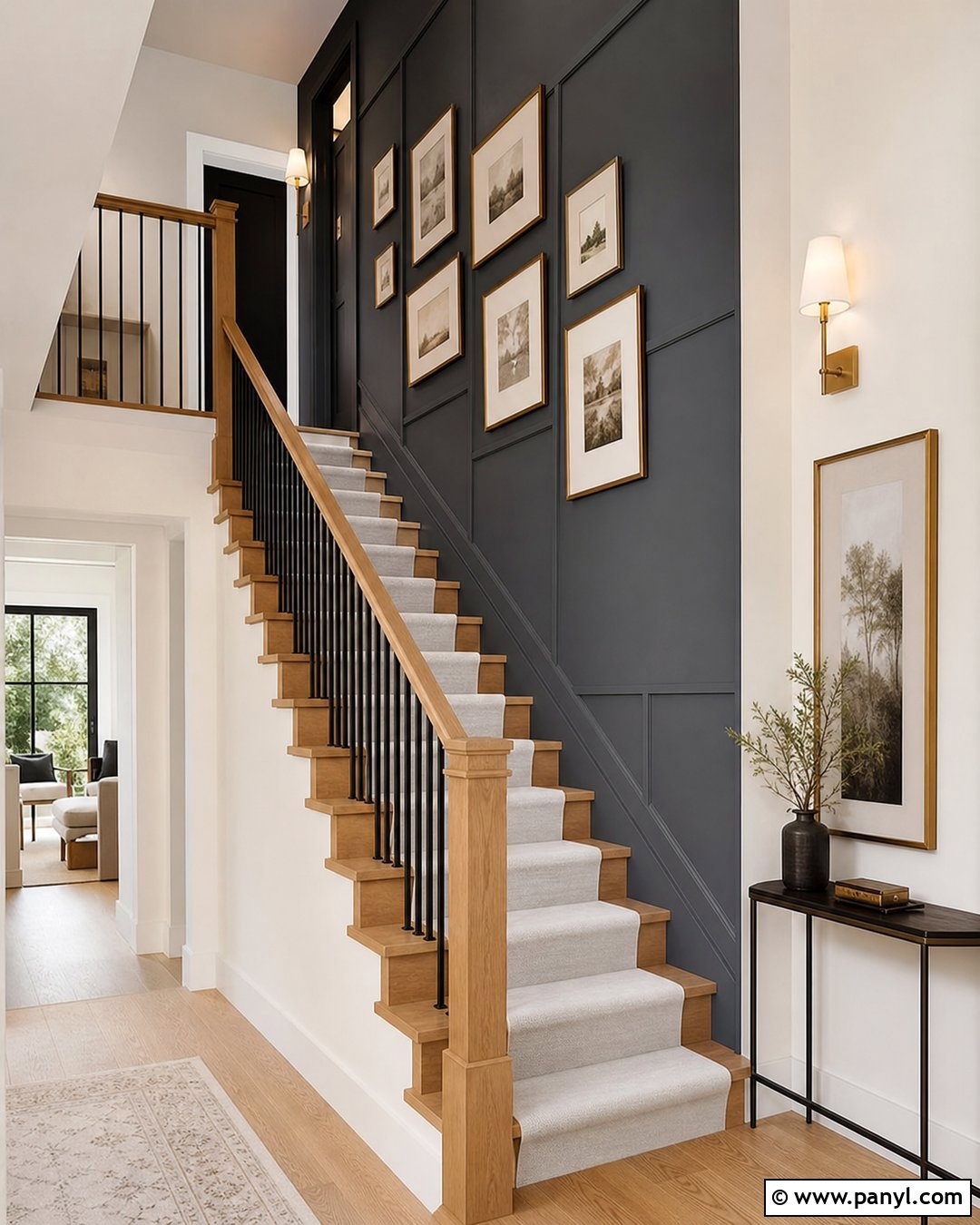 Charcoal Staircase Accent Wall - 30 charcoal accent wall ideas