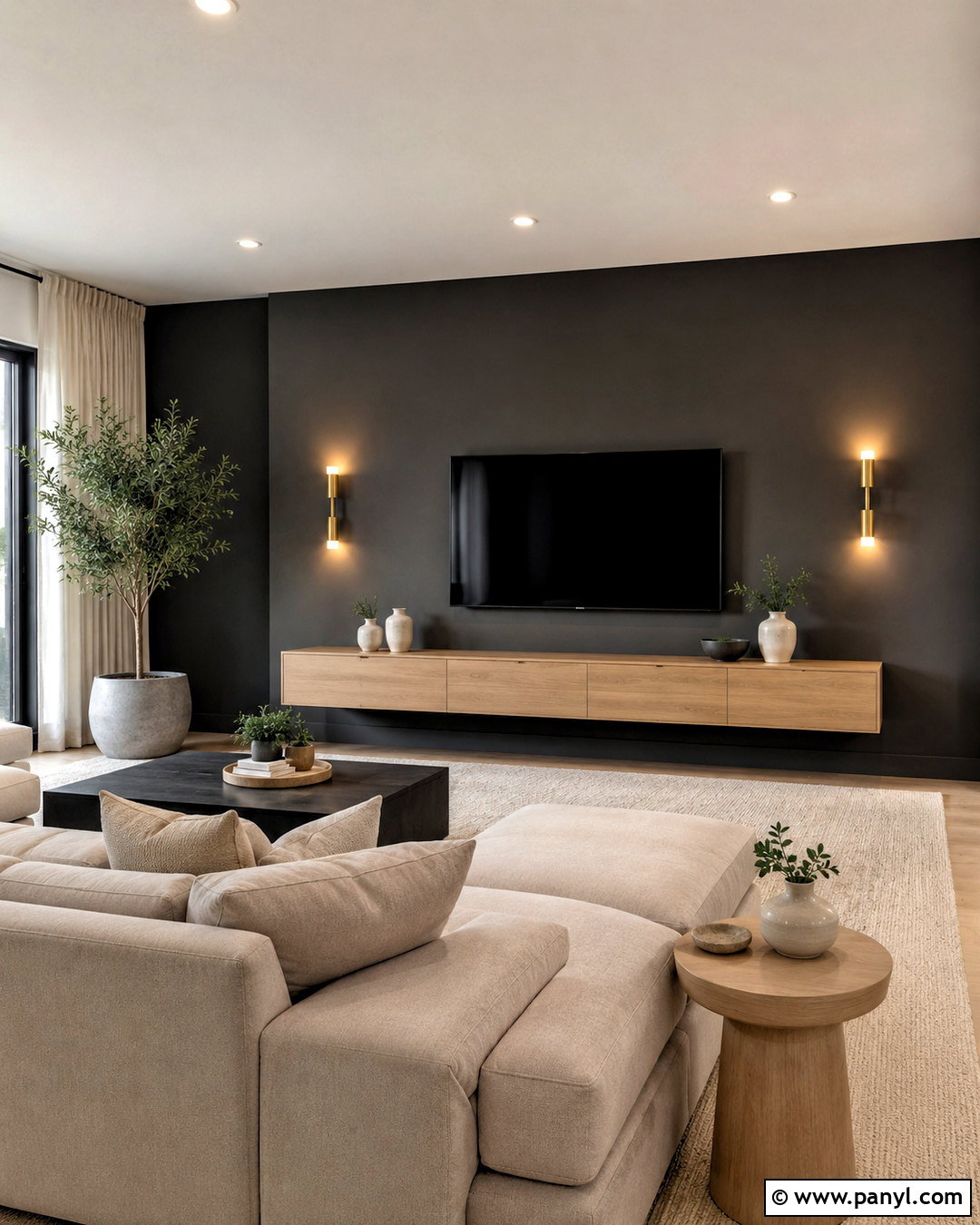 20 Dark TV Wall Living Room Ideas for a Sleek Modern Space