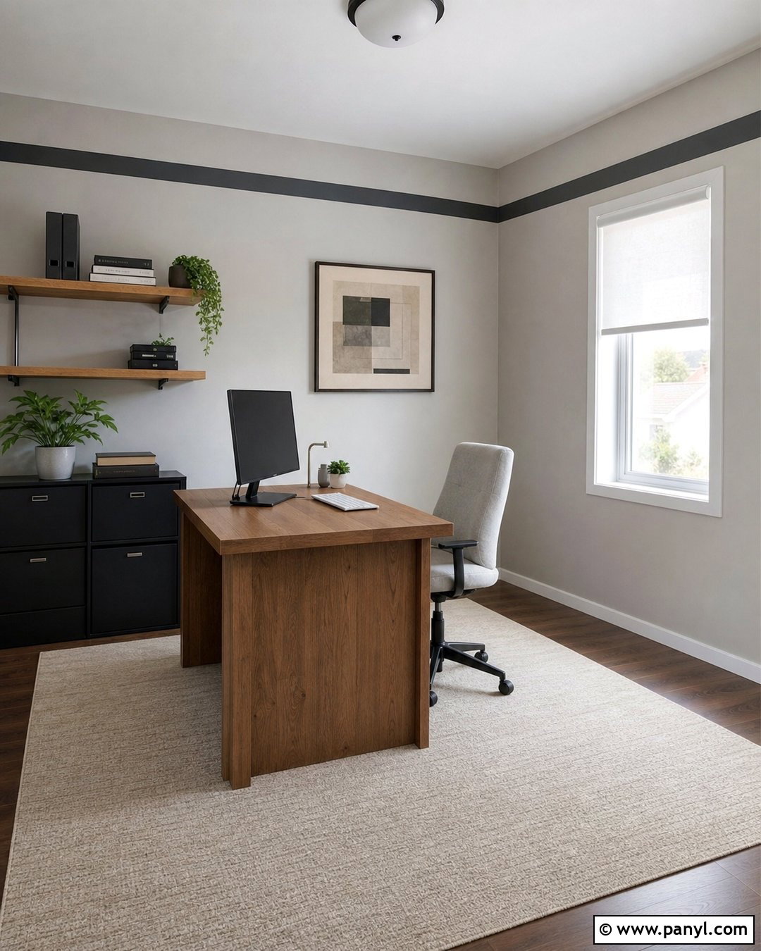 Charcoal Thin Wall Border - 20 Neutral Color Wall Border Ideas