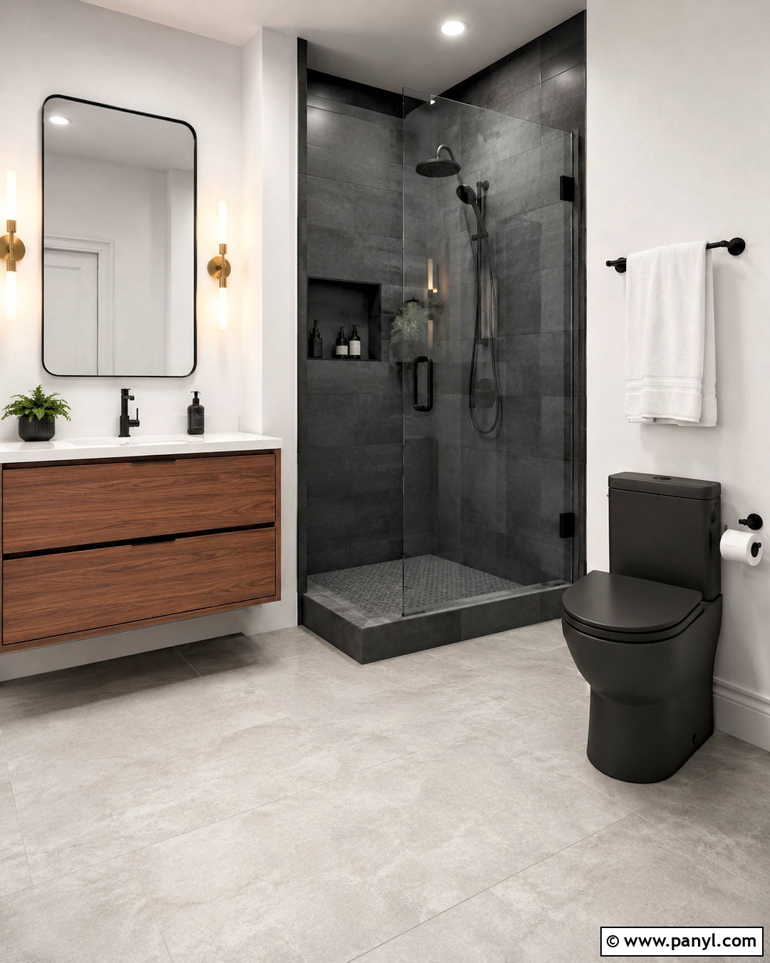 Charcoal Toilet Bathroom - 35 Toilet Color Ideas