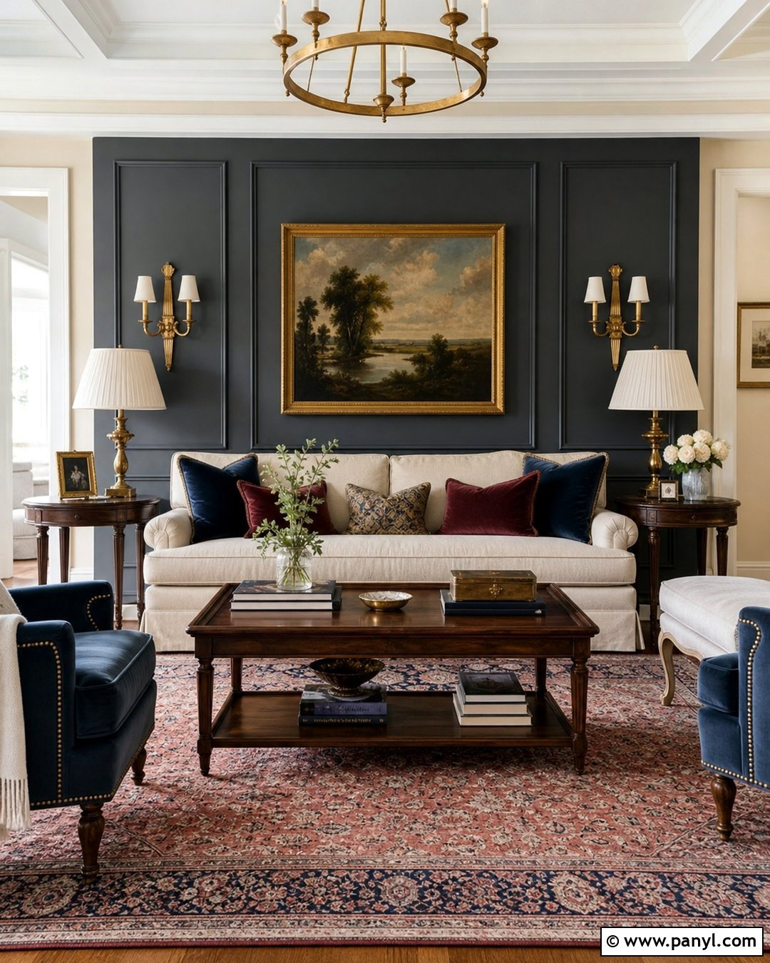 Charcoal Traditional Accent Wall - 30 charcoal accent wall ideas