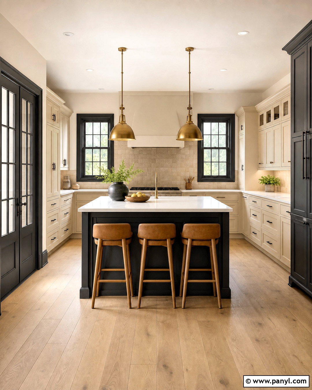 Charcoal Trim With Beige Kitchen Walls - 20 painted trim darker than walls