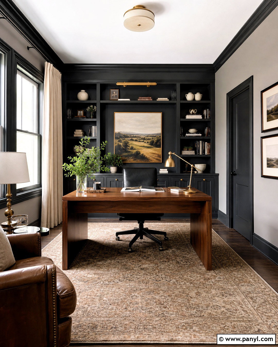 Charcoal Trim With Greige Walls - 20 dark painted trim ideas
