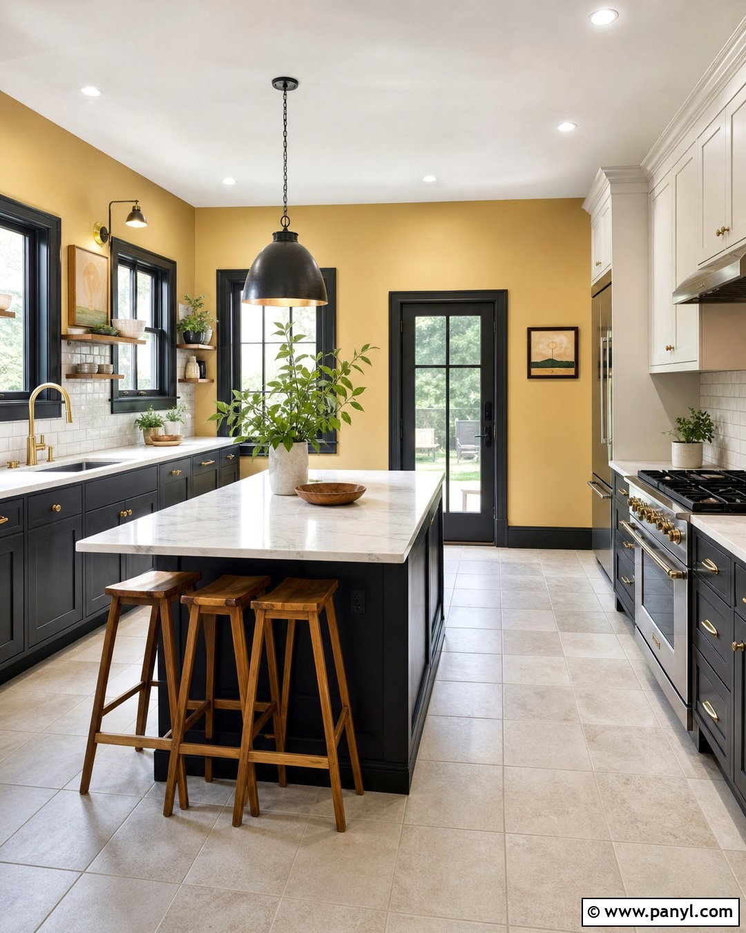 Charcoal Trim With Pale Yellow Walls - 45 darker trim lighter walls