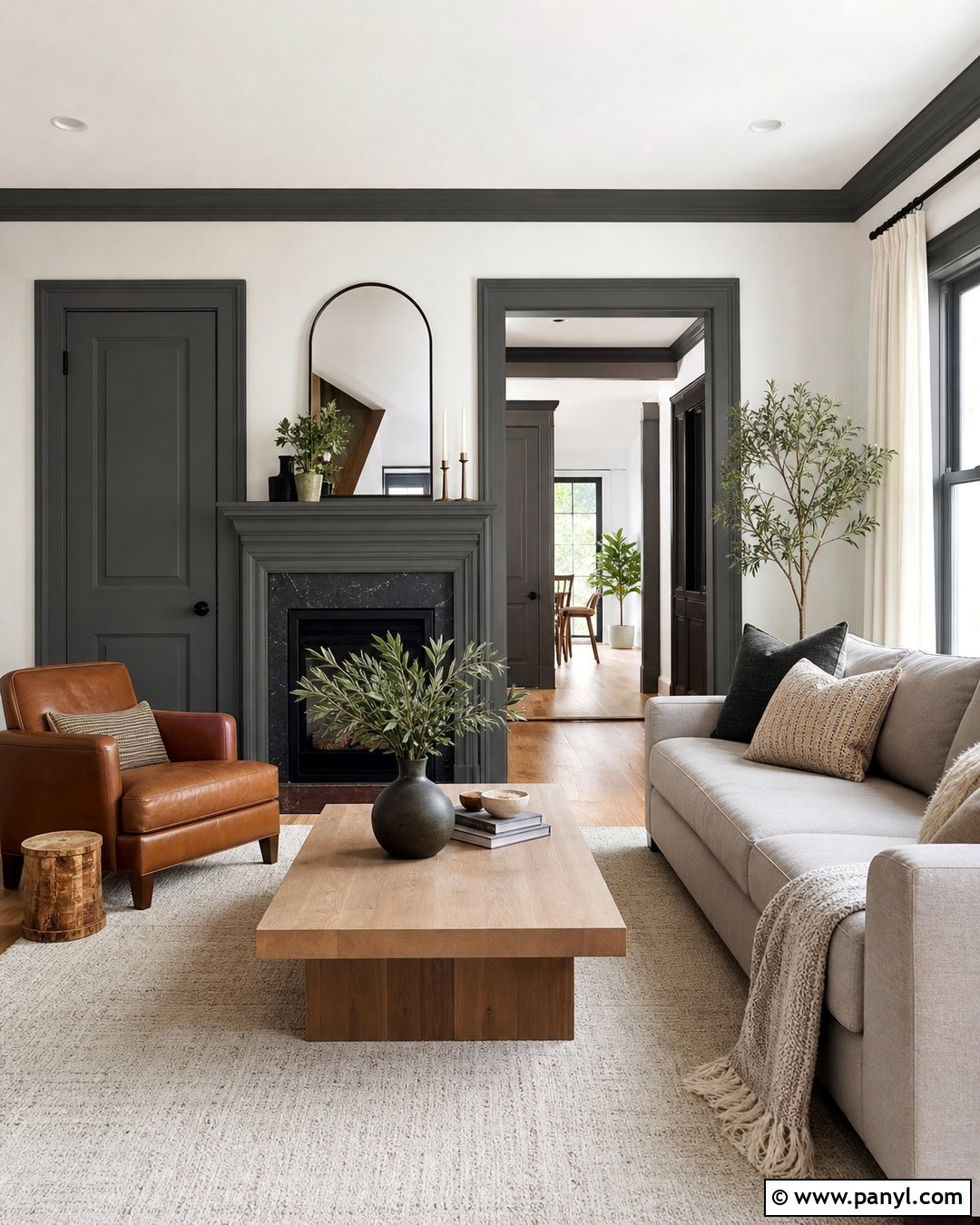 Charcoal Trim - 25 Trim Color For White Walls