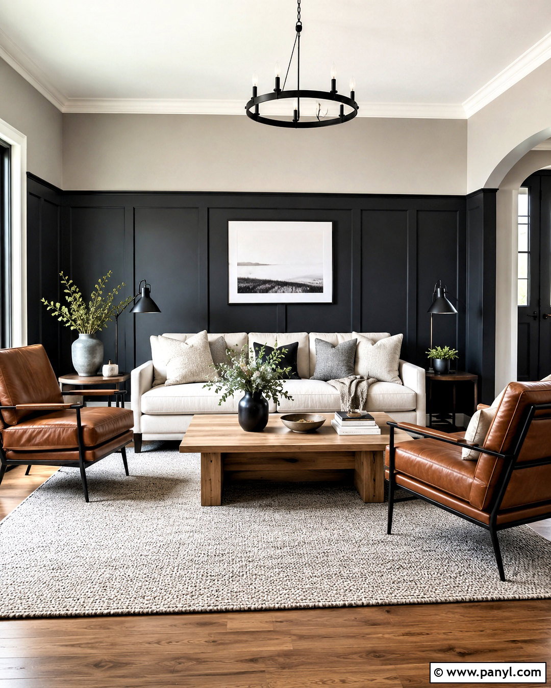 Charcoal Wainscoting Living Room - 20 dark wainscoting ideas