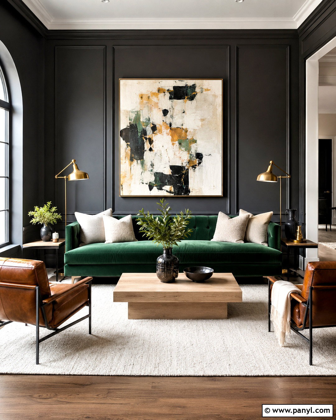 Charcoal Wall Color With Green Sofa - 35 Wall Color For Green Sofa Ideas