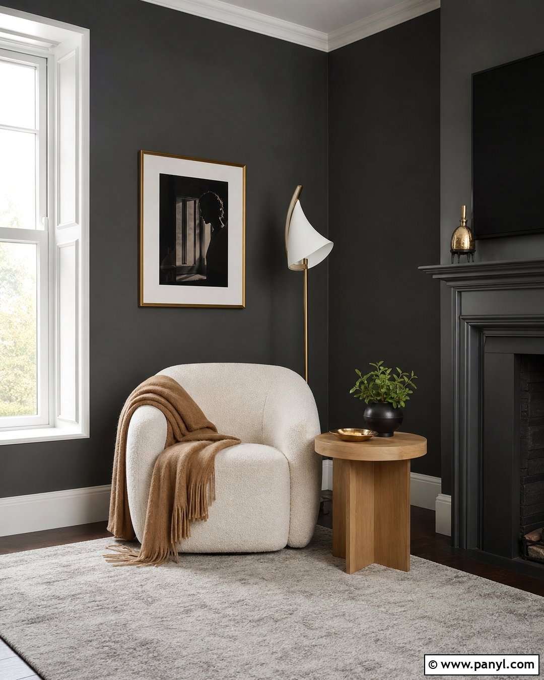 Charcoal Wall Corner Lounge - 20 Neutral Color Wall Corner Ideas