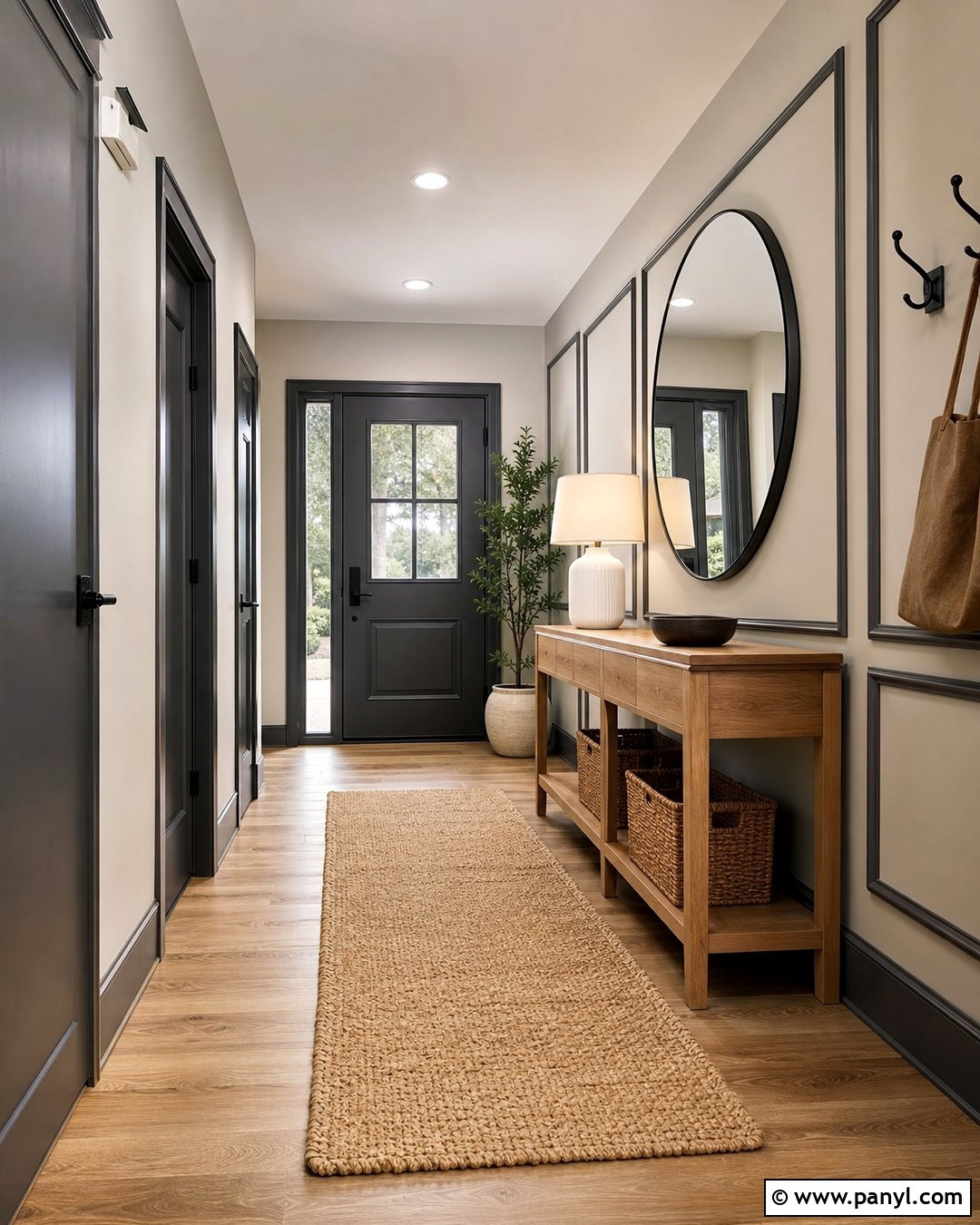 Charcoal Wall Moulding With Pale Gray Walls - 25 Wall Moulding Color Ideas