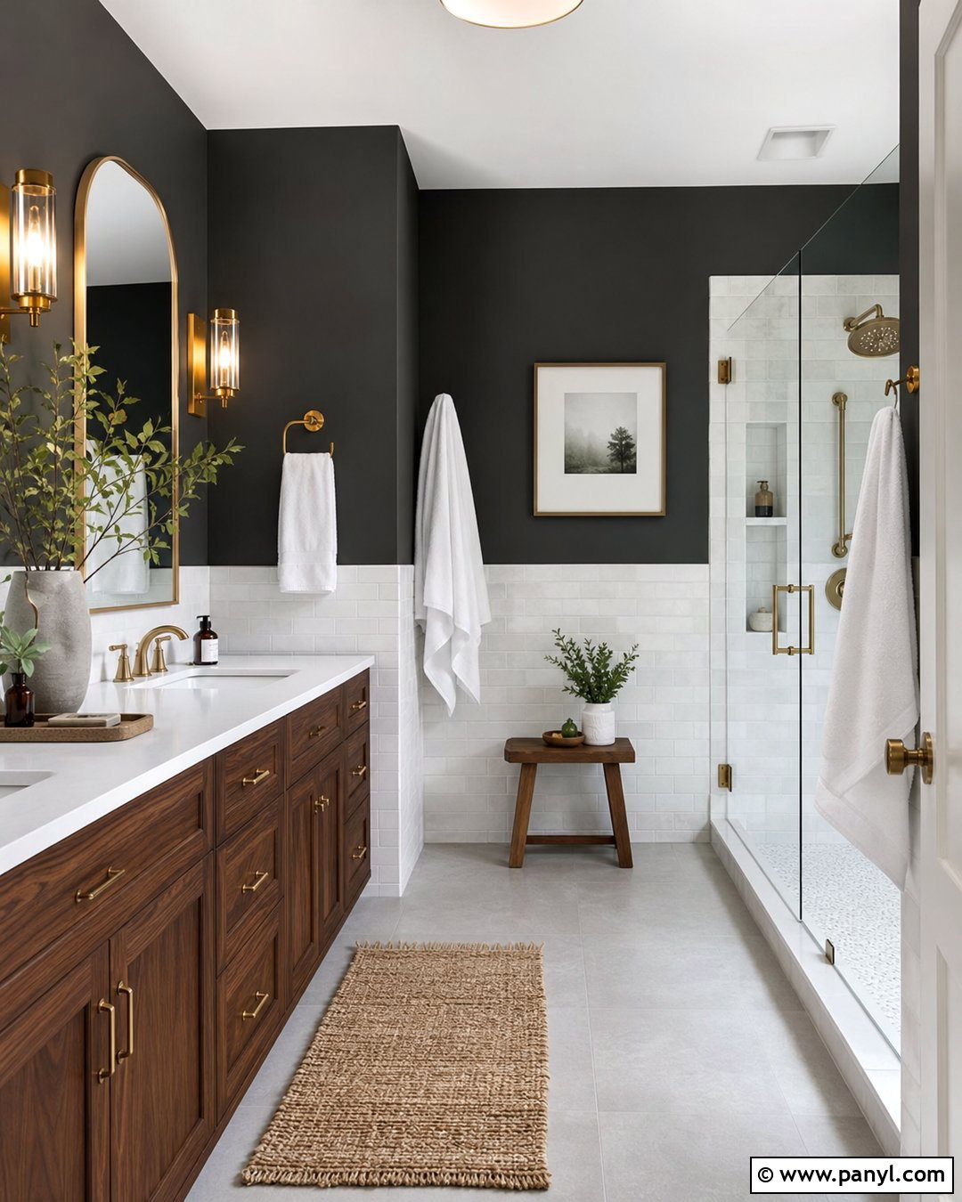 Charcoal Walls In A Bathroom - 30 Charcoal Walls