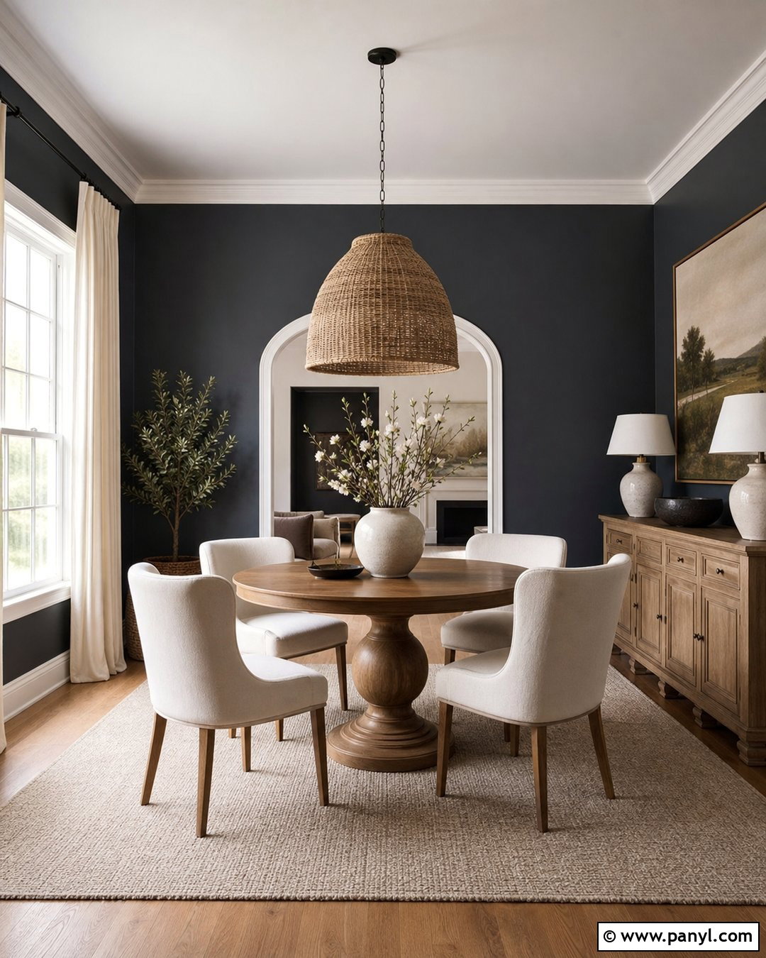 Charcoal Walls In A Dining Room - 30 Charcoal Walls