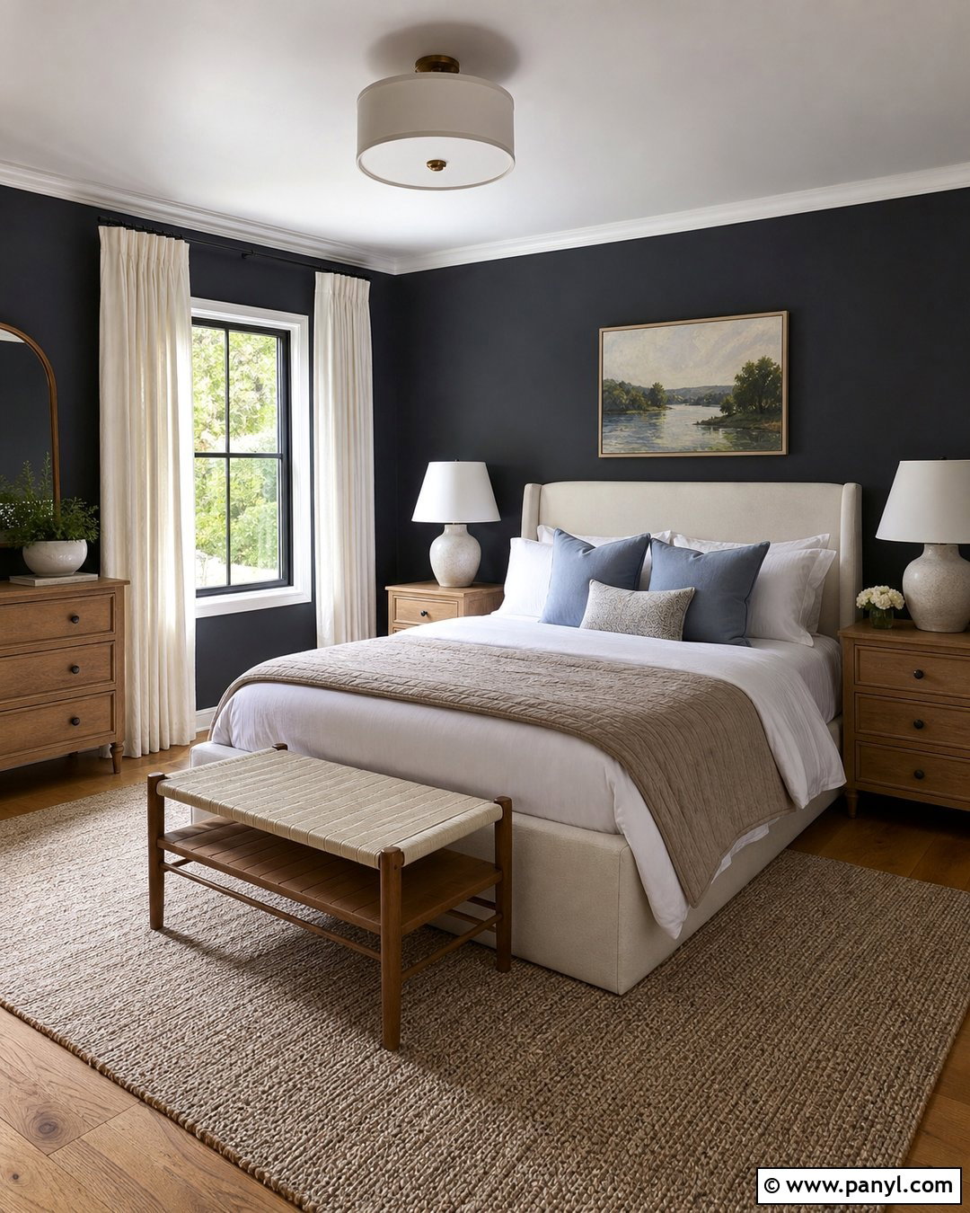 Charcoal Walls In A Guest Bedroom - 30 Charcoal Walls