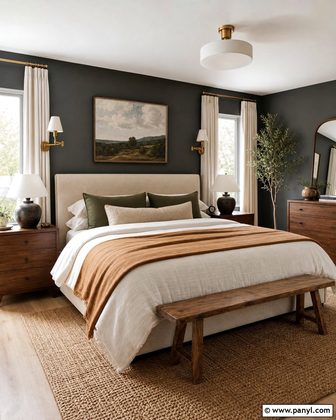 Charcoal Walls In A Primary Bedroom - 30 Charcoal Walls