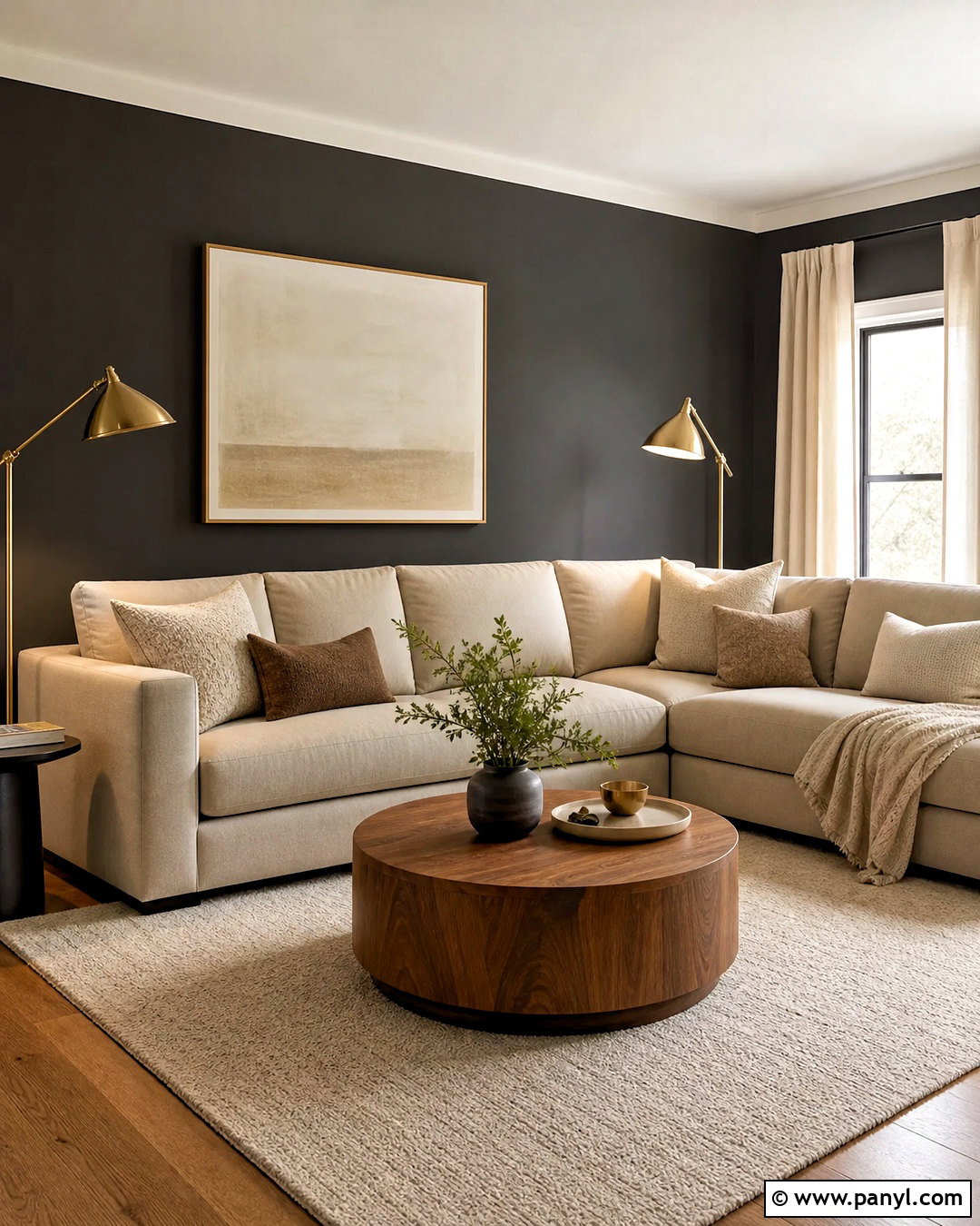 Charcoal Walls With Beige Furniture - 20 charcoal walls living room ideas