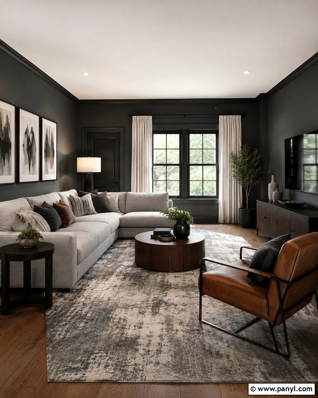 Charcoal Walls With Black Trim - 20 Black And Grey Wall Paint Ideas