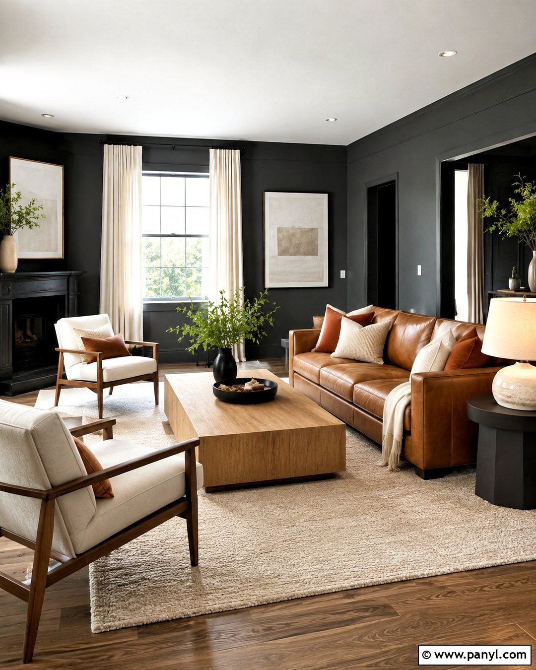 Charcoal Walls With Brown Leather Furniture - 20 living room paint color ideas with brown furniture ideas
