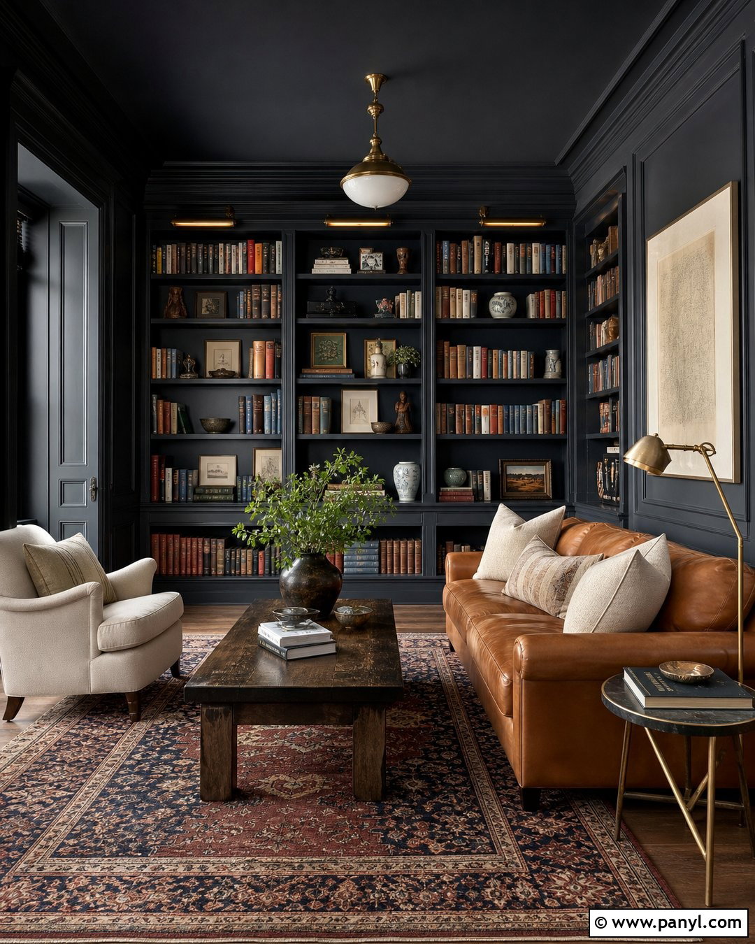 Charcoal Walls With Color Drenching - 30 Charcoal Walls