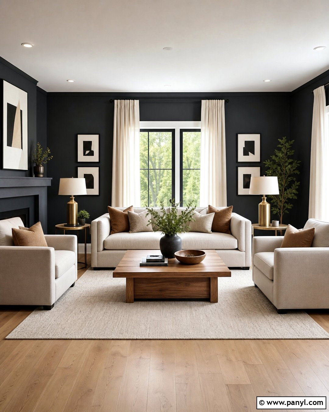 Charcoal Walls With Cream Furniture - 30 Charcoal Walls