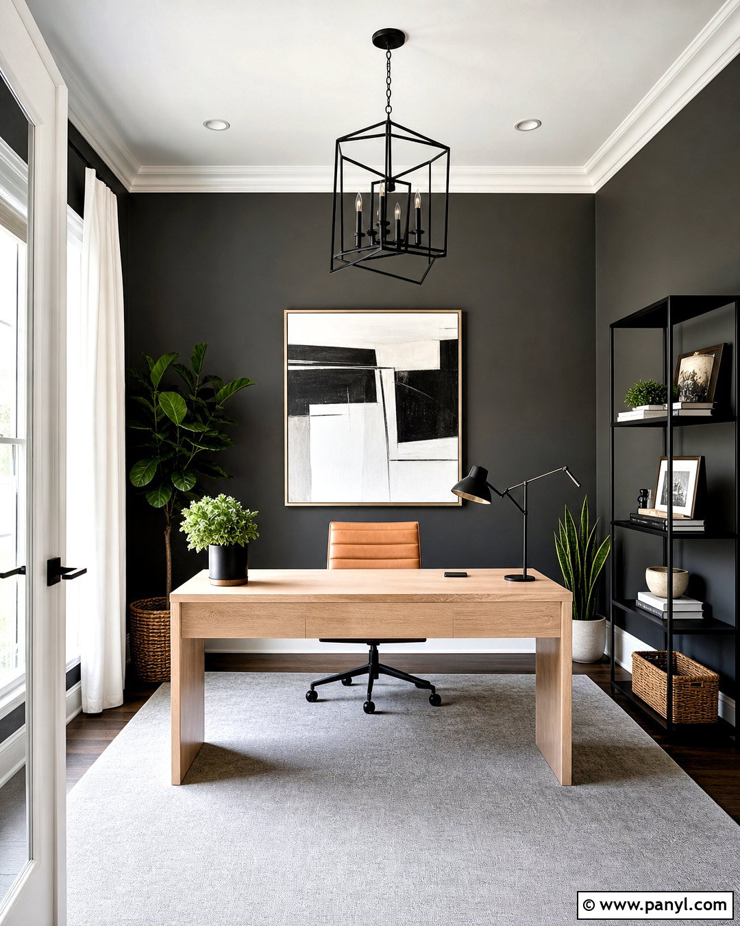 Charcoal Walls With Crisp White Ceiling - 20 wall and ceiling color combinations