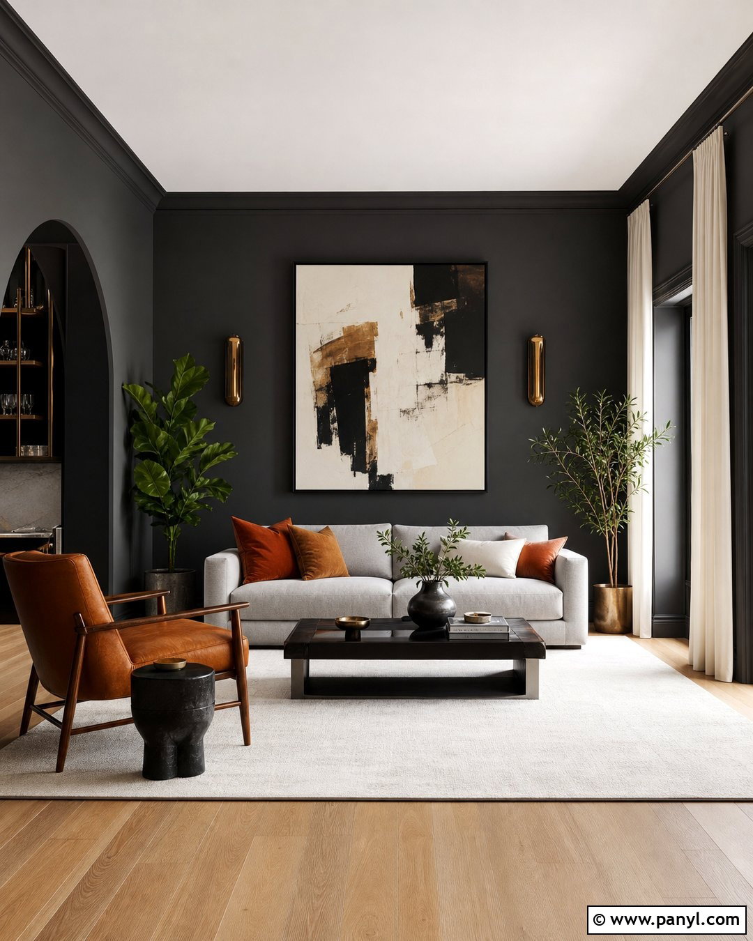 Charcoal Walls With Grey Sofa - 20 Best Wall Colour For Grey Sofa Ideas