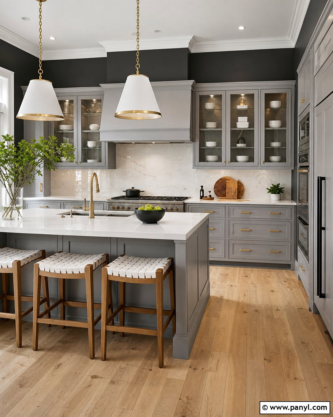Charcoal Walls With Light Gray Kitchen Cabinets - 30 Gray Kitchen Cabinets Wall Color Ideas