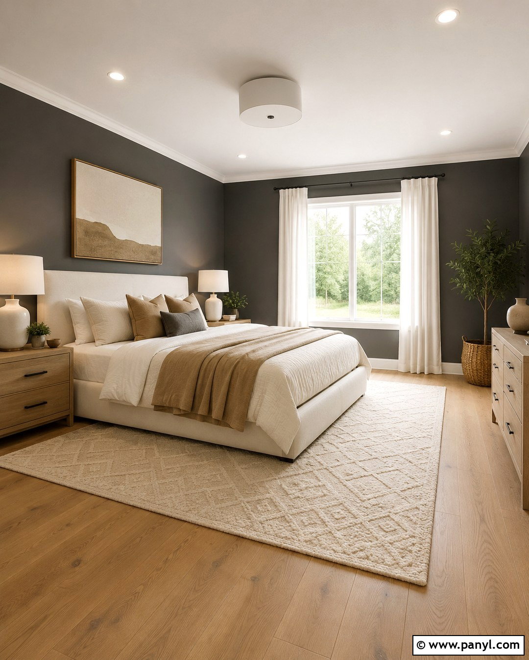 Charcoal Walls With Light Oak Floors - 20 Wood Floor Wall Paint Color Ideas