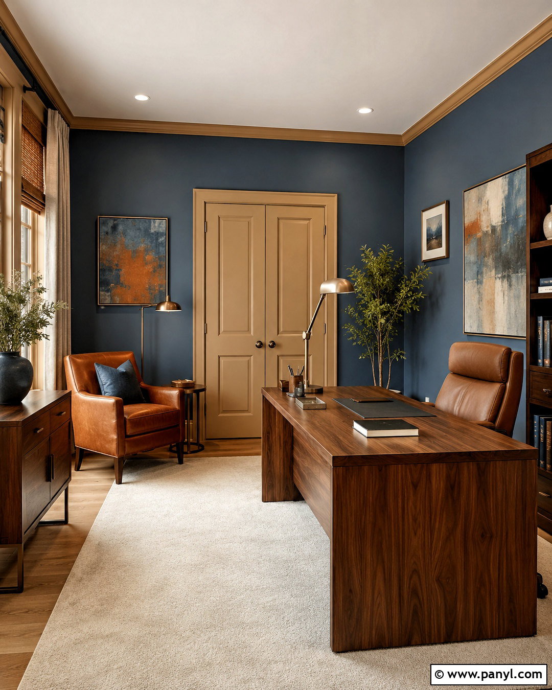 Charcoal Walls With Natural Wood Doors - 35 Wall And Door Color Combination Ideas