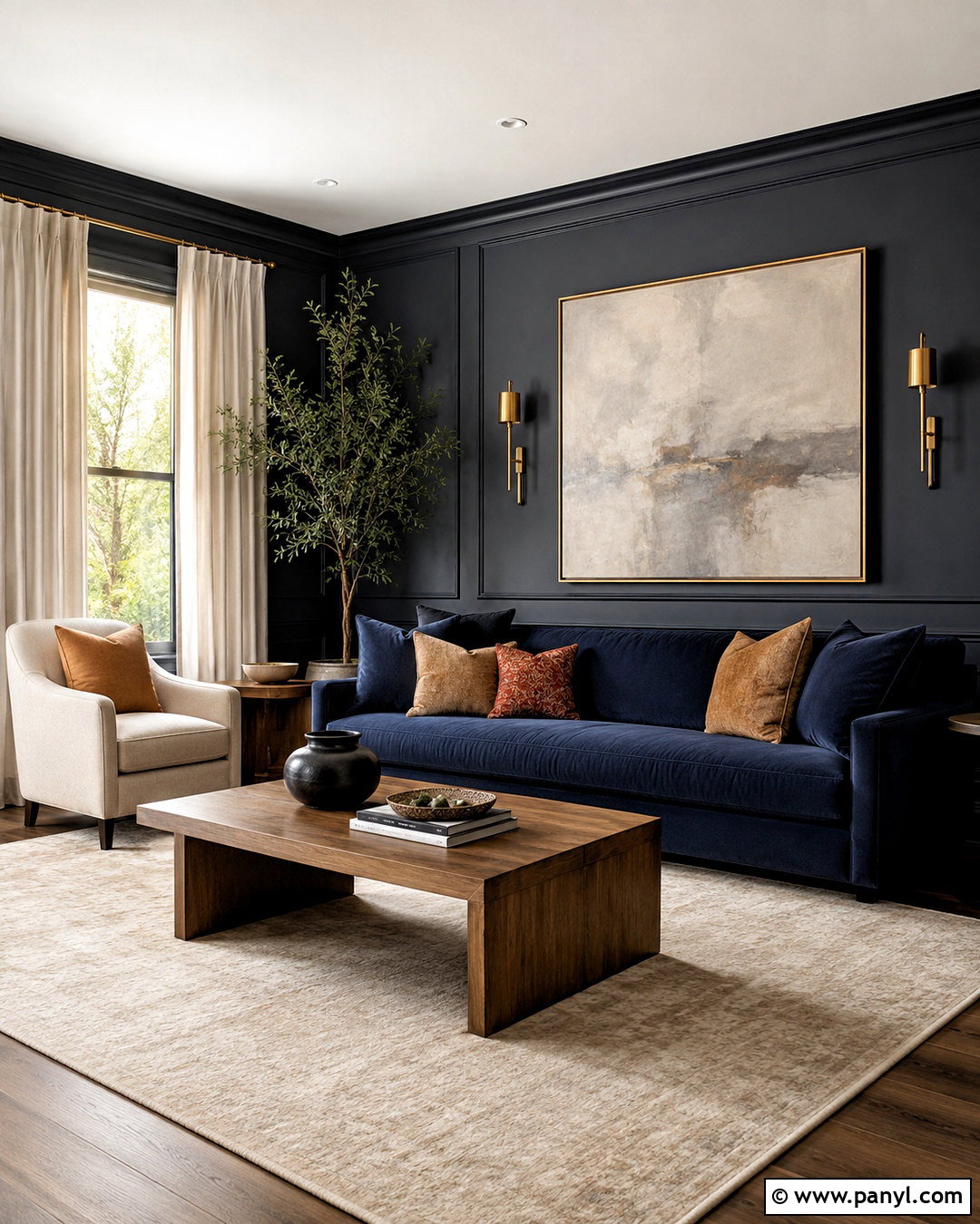 Charcoal Walls With Navy Blue Sofa - 20 Wall Color For Navy Blue Sofa Ideas