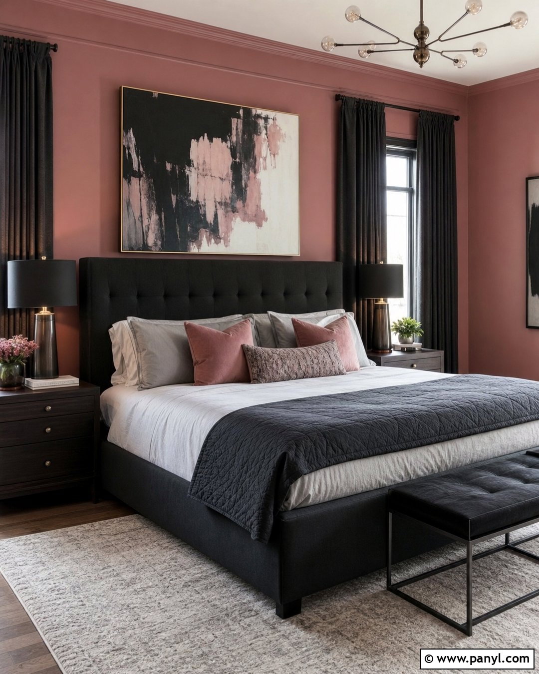 Charcoal With Pink Walls - 20 Colours That Go With Pink Walls