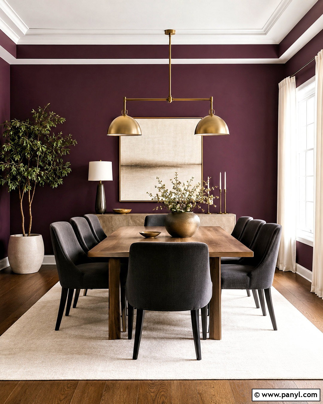 Charcoal With Purple Walls - 20 colors that go with purple walls