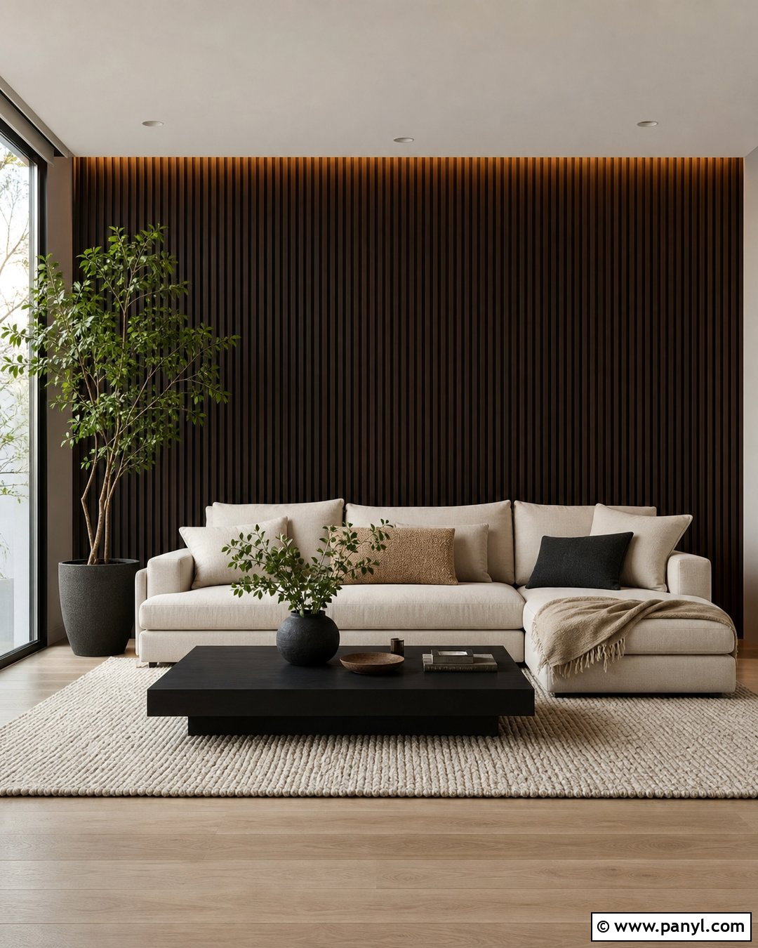 Charcoal Wood Slat Accent Wall - 30 charcoal accent wall ideas