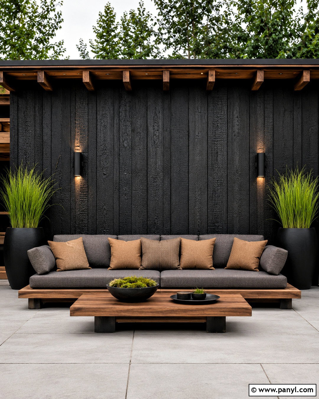 Charred Wood Outdoor Wall - 20 outdoor wall covering ideas