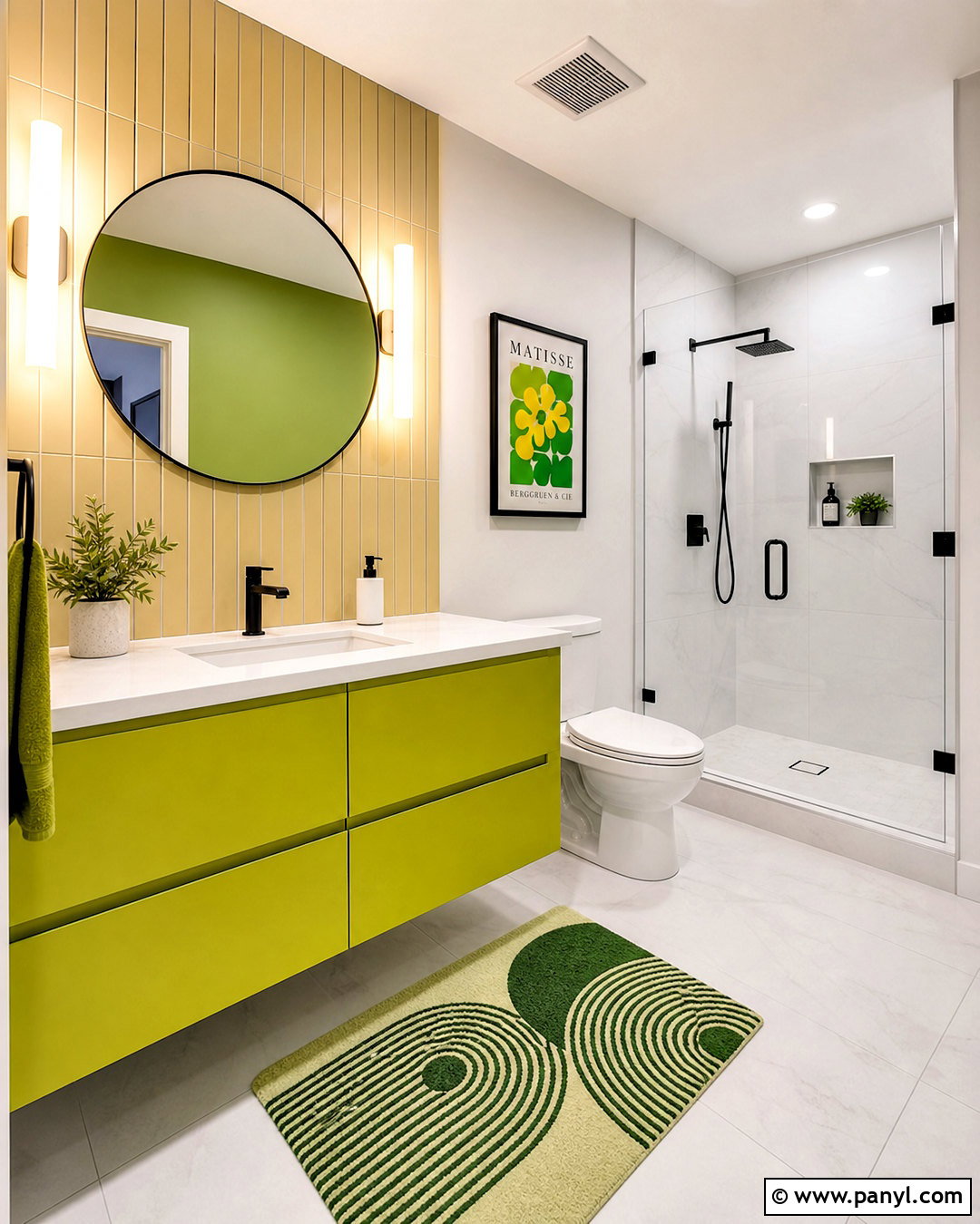 Chartreuse Green And Yellow Modern Bathroom - 20 green and yellow bathroom ideas