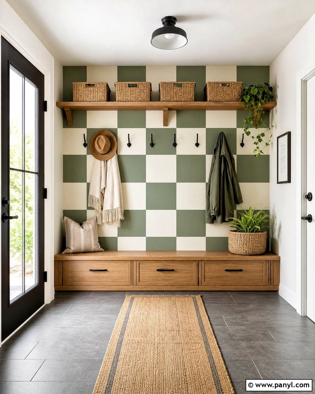 Checkerboard Accent Wall - 20 cool accent wall ideas