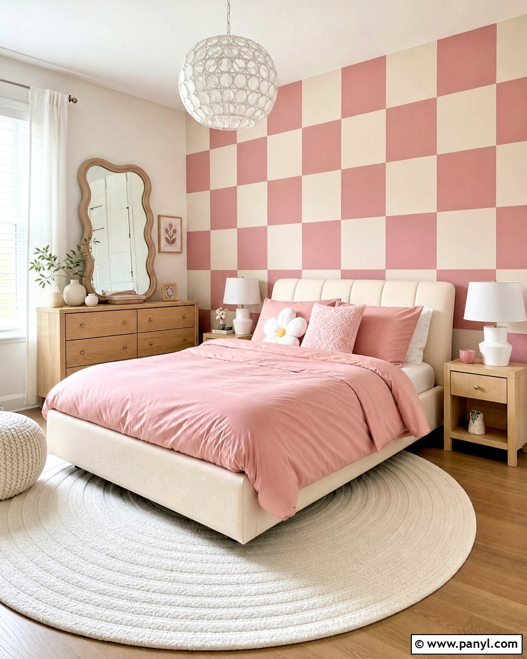 Checkerboard Accent Wall - 20 cute accent wall ideas